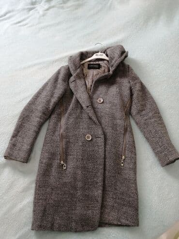 Куртки: Пальто, M, цвет - Серый — 1