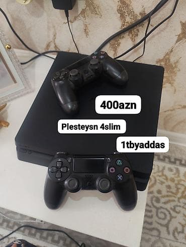 PlayStation 4 Slim (PS4 Slim) – 1 TB yaddaşla - Rəng: qara -
