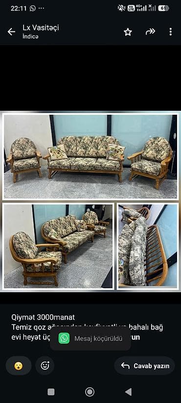 bag desti: Qiymət 3000manat Temiz qoz ağacından keyfiyyətli və bahalı bağ evi — 1
