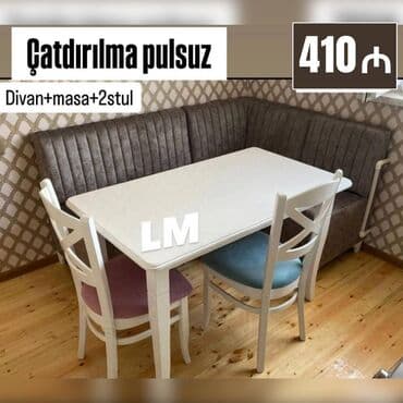 metbext divani: Mətbəx oturacaq dəstləri Divan, masa + 2 stul Endirimle 410 azn Ölçü — 5