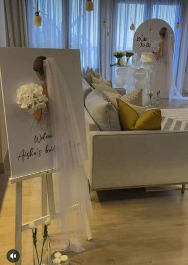 nisan ucun ev dekoru: Bridal shower üçün dekor Kirayesi - Giriş üçün “Welcome” lövhəsi — 2