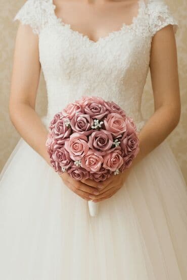 Gəlin buketləri - Material: yüksək keyfiyyətli atlas/saten lentlər
