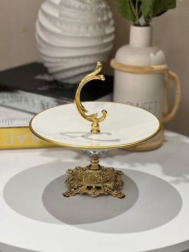 tort qab: Tort və şiriniyyat qabı, rəng - Ağ, Farfor, Türkiyə — 2