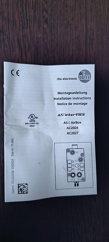 Məhsul: ifm electronic AS‑Interface AirBox, model AC2027 Təsvir: - — 2