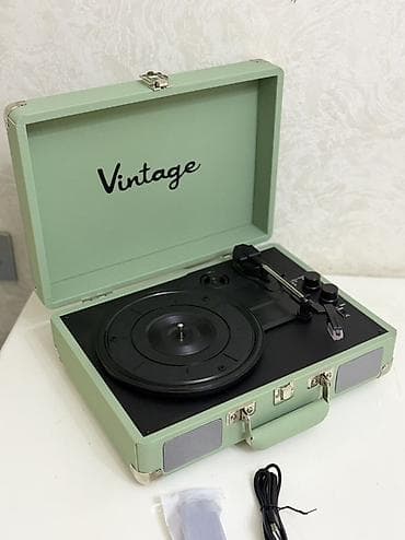 Vinyl Baku “Vintage” portativ qrammofon - Retro çamadan dizaynı — 6