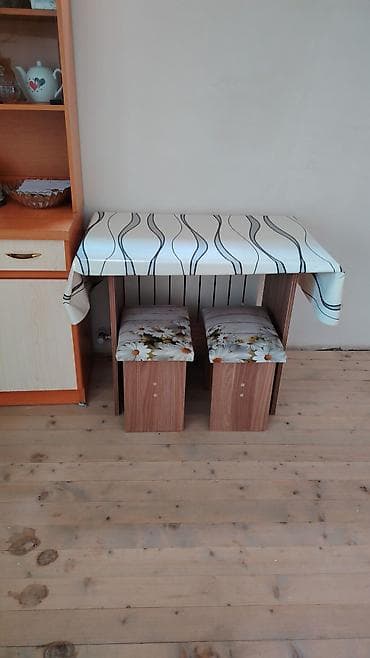 kreditle divan: Mətbəx üçün, Açılmayan, Dördbucaq masa, 2 stul — 1