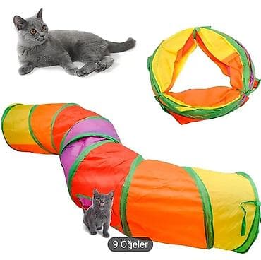 pulsuz pisiy: Pişiklər üçün rəngli oyun tuneli - Ölçü: 120 sm uzunluq, 25 sm — 1