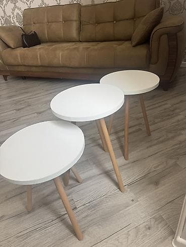 3-lü dairəvi köməkçi masa dəsti - Minimalist skandinaviya tərzi - Üst — 4