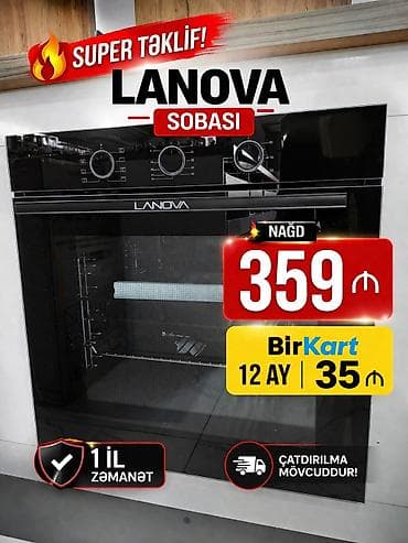 efba soba: Duxovka Lanova, Elektrik, rəng - Qara, Quraşdırılan, Yeni — 9
