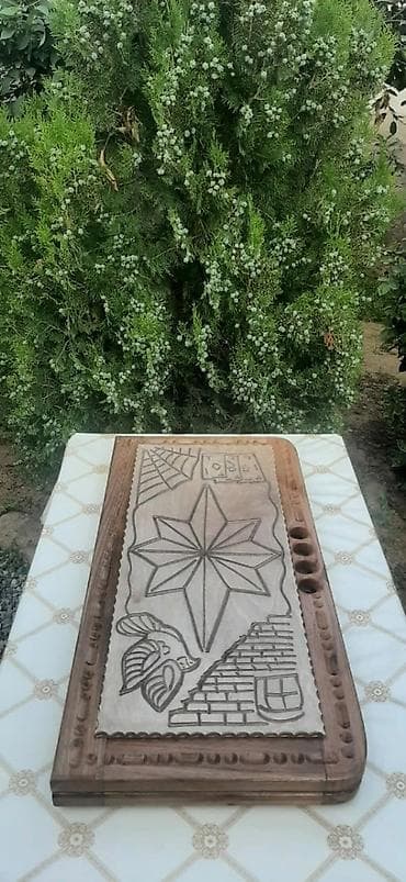 kross evado 3: Əl işləri ilə oyma naxışlı taxta nərd taxtası - Material: bərk ağac — 9