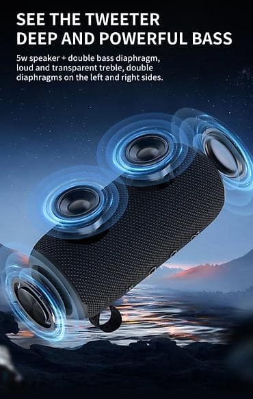 radio usb bluetooth: Bluetooth Dinamik – 16W güclü səs, Bluetooth 5.1, 1800 mAh batareya, 6 — 4
