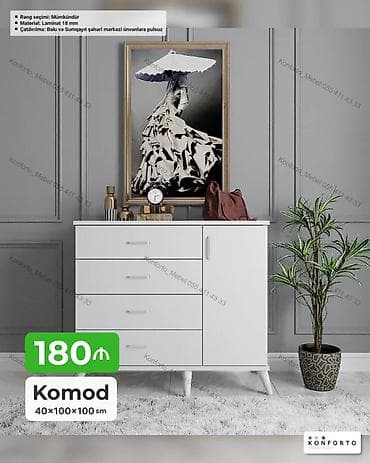 Komod – 40×100×100 sm - Rəng seçimi: mümkündür - Material: laminat 18