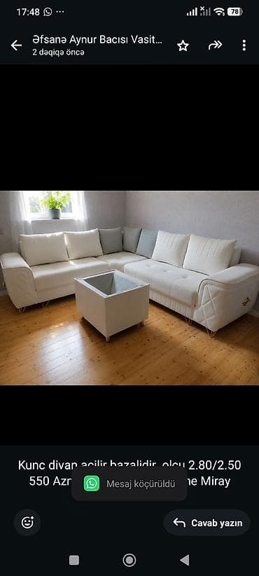 Kunc divan acilir bazalidir olcu 2.80/2.50 550 Azn unvan Xirdalan — 1