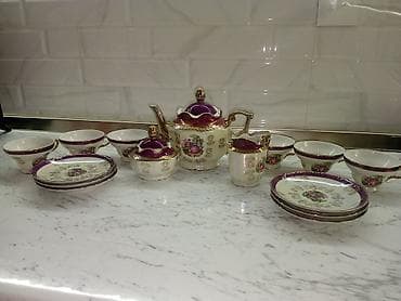 Çay dəsti, rəng - Bənövşəyi, Farfor