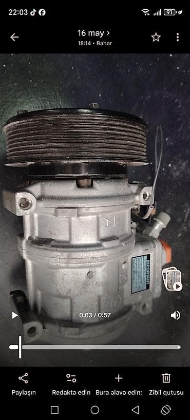 Nəqliyyat: Avtomobil kondisioner kompressoru - Tip: R‑134a A/C System üçün — 4
