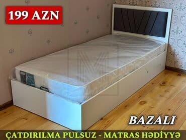 Yeni, Təknəfərlik çarpayı, Bazalı, Matras ilə, Siyirməsiz, Azərbaycan — 5