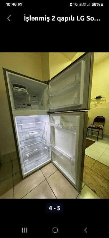 soyuducular lg: İşlənmiş 2 qapılı LG Soyuducu Satılır, rəng - Boz, Təkərli — 3