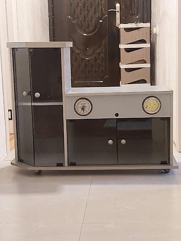 мадейра мебель: Б/у, Прямой ТВ стенд, С полками, Стеклянный, Азербайджан — 3