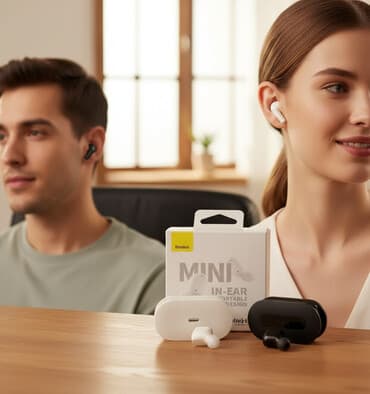 baseus power bank: Yeni Simsiz (Bluetooth) Qulaqcıqlar, Baseus, rəng - Qara — 1