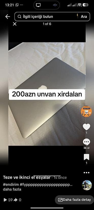 macbook дешево: Məhsul: Apple MacBook (gümüşü rəng) Xüsusiyyətlər: - Alüminium — 1