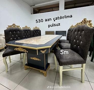 bag desti: Qonaq otağı üçün, Yeni, Açılmayan, Dördbucaq masa, 6 stul — 1