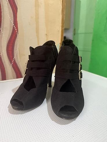 cekme: Qadın yüksək daban ayaqqabısı - Rəng: qara - Model: açıq burunlu — 3