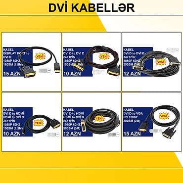 DVİ Kabellər ⭐Display Port to DVİ D 1,8m 1080P 60HZ – 15 AZN ⭐DVİ D lalafo.az -da DVİ Kabellər ⭐Display Port to DVİ D 1,8m 1080P 60HZ – 15 AZN ⭐DVİ D