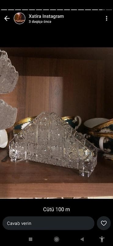 çayni servis: Dolça cutu 210, salfetka qabi cutu 110Acrystal kristal qab dəsti - — 2