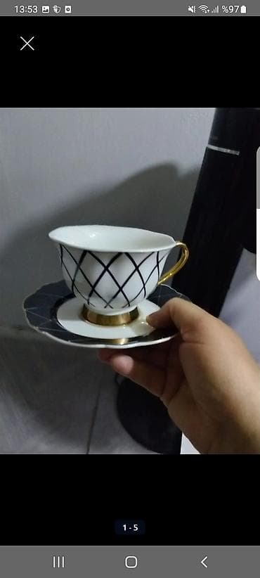 g plus coffee: Qəhvə dəsti, rəng - Qızılı, Farfor, 6 nəfərlik — 4