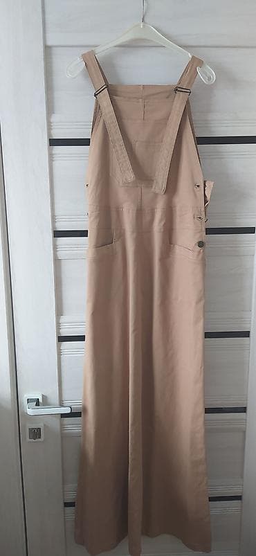 Bej rəngli xaki tonda uzun salopet/kimono-stil paltar - Model: Uzun