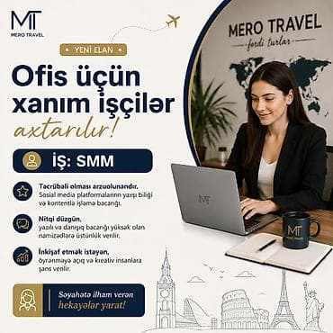 İş: SMM menecer tələb olunur, İstənilən yaş, 1-2 illik təcrübə — 1