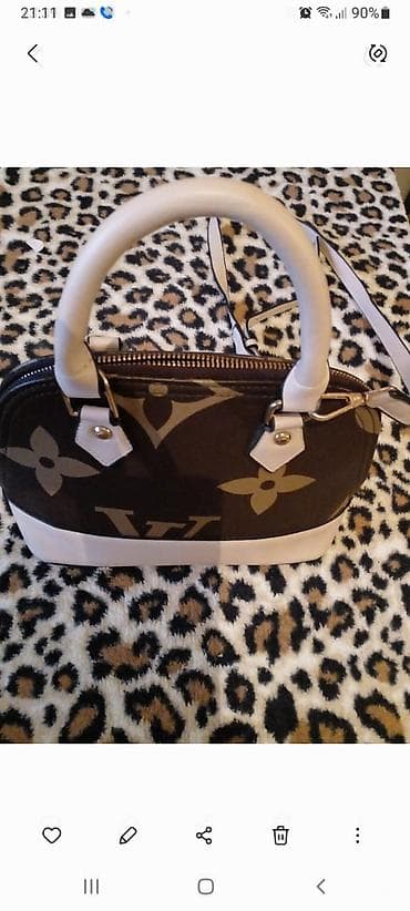 guess sumka: Louis Vuitton qadın çantası - Dizayn: Monogram motivli, tünd qəhvəyi — 2