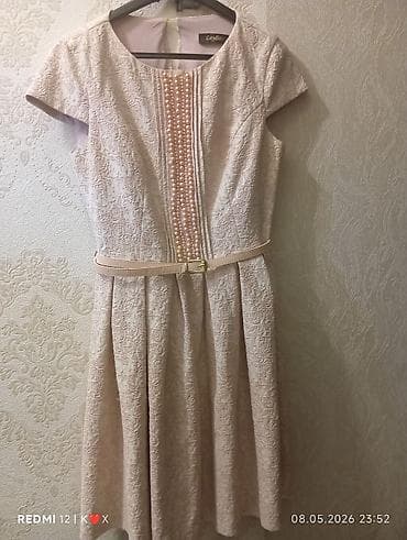 charles keith az: Zərif qadın paltarı – Laydies brendi - Rəng: açıq pudra/şampan - — 3