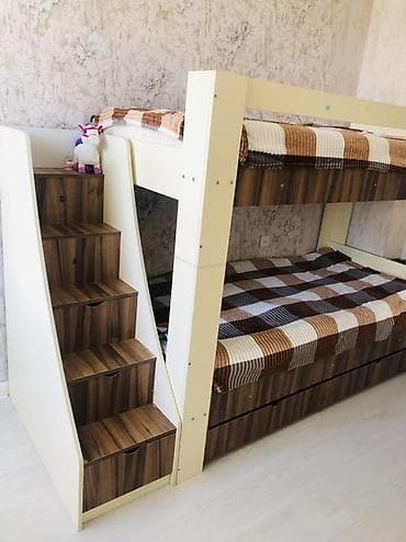 mebillər: Oğlan və qız üçün, İşlənmiş, Çarpayı, Matras ilə, Siyirməli, Laminat — 2