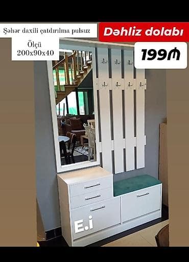 gen: Dəhliz dolabı – ölçü: 200x90x40 - Şəhər daxili çatdırılma pulsuz - — 1