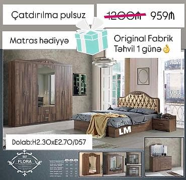 tek stol: İkinəfərlik çarpayı, Dolab — 1