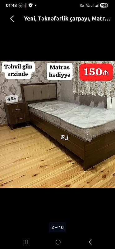 tv stand: Təknəfərlik çarpayılar – müxtəlif modellər - Başlıq hissəsi yumşaq — 2