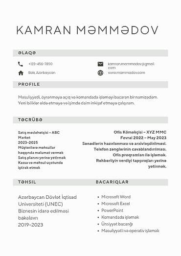 ev təmızlık ışı: Cv-lərin Hazırlanması — 1