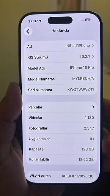 apple mac mini: IPhone 16 Pro, 128 GB, Space Gray, Face ID — 1