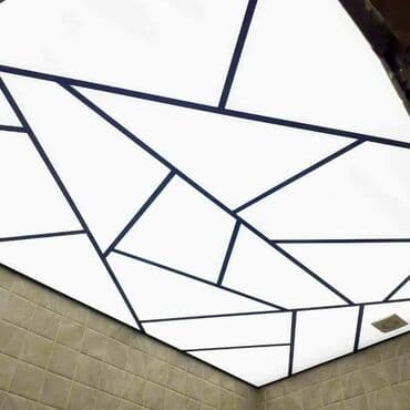 Asma tavanlar: LED işıqlı gərmə tavan – modern “geometrik” dizayn - Üzlüklü, yarımat — 1