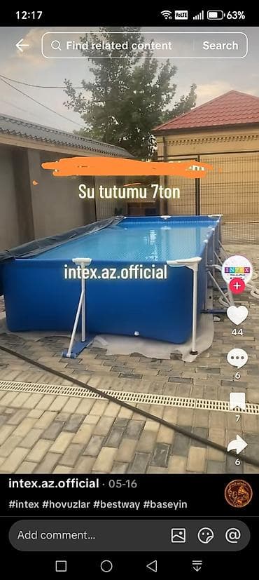 Karkas hovuzu Intex, 4.1 - 5 m, ≥ 5001 l