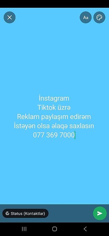 Instagram və TikTok üzrə reklam paylaşımları xidməti - Brend və