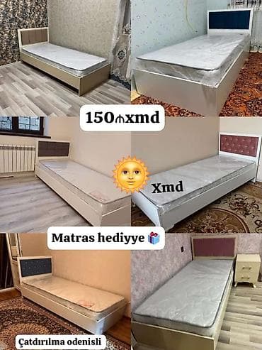 yataq tek: Yeni, Təknəfərlik çarpayı, Matras ilə — 1