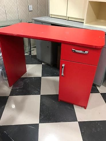 bərbər stolu: Gözəllik salonu üçün mebel dəsti - Qırmızı salon kresloları – — 4