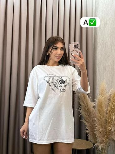 qadin koynek modelleri: Qadın T-shirt kolleksiyası - Modellər: - Qara oversize T-shirt – ön — 6