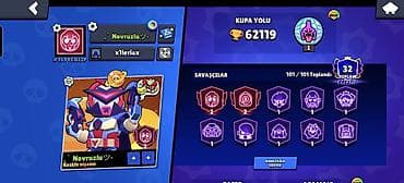 Brawl Stars hesabı satılır 62 K kupa - 101 — 1