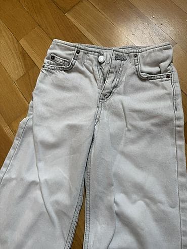 cins donlar: ZARA uşaq cins şalvarı - Rəng: açıq boz/ağ tonlarında - Model: geniş — 1