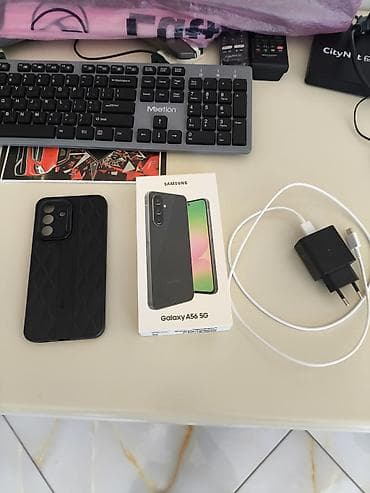 a 6 plus: Samsung Galaxy A56, 256 GB, rəng - Boz, Barmaq izi — 6