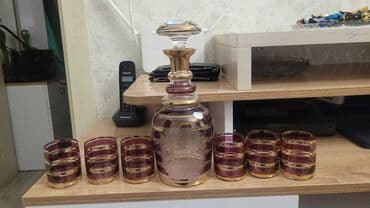 suse vitrinler: Çay dəsti, rəng - Bənövşəyi, Şüşə — 1