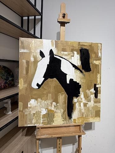 multfilm şəkilləri: Orijinal rəsm əsəri – “At silueti” - Texnika: kətan üzərində yağlı — 2